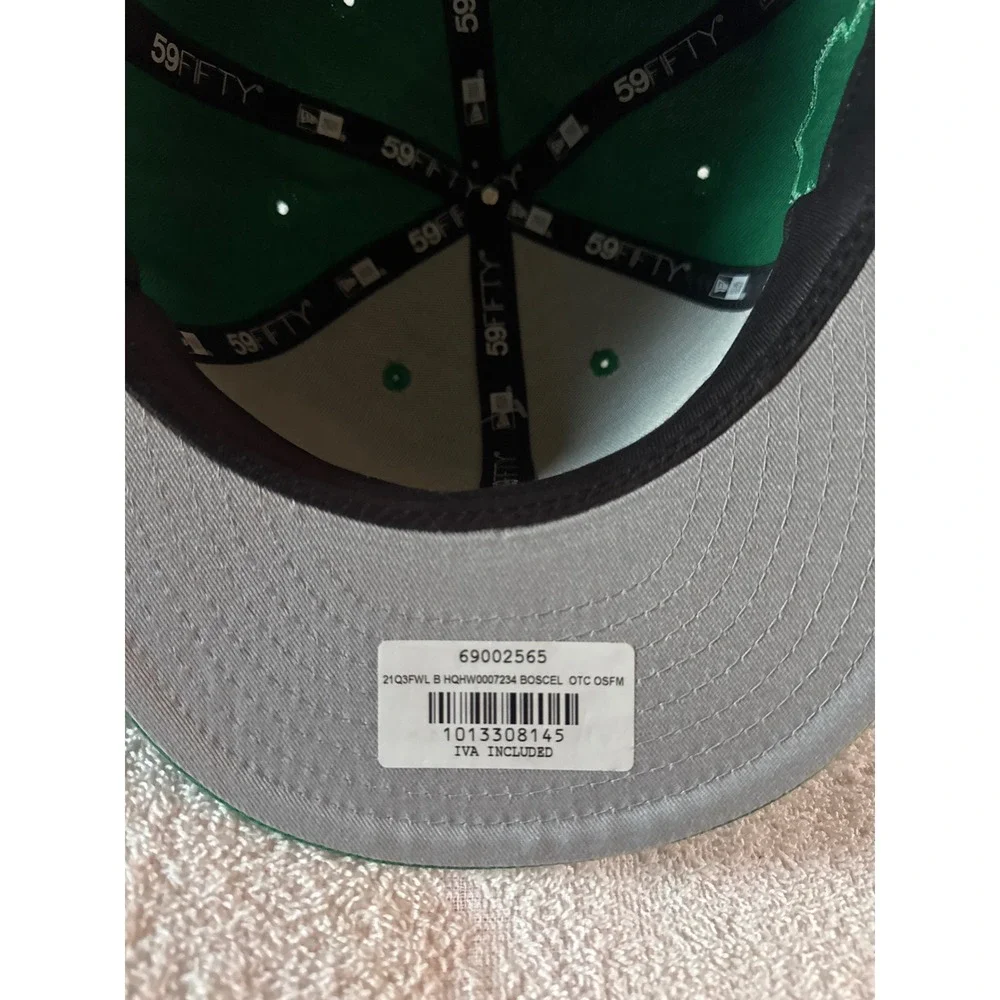 New Era 59FIFTY Boston Celtics Hat Green Size 7 1/2 NBA Fitted Lucky Leprechaun